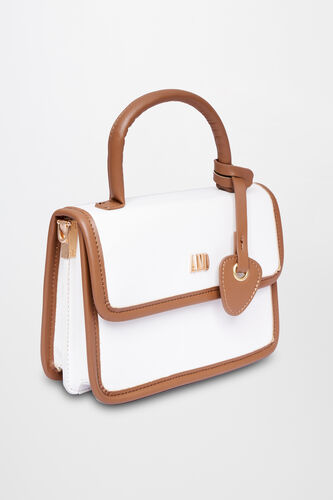 White Regular Solid Sling Bag, , image 2